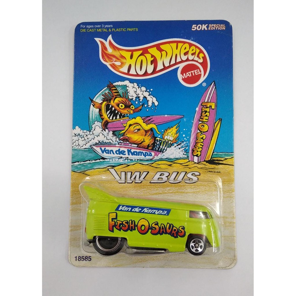 Diecast Hot Wheels VW Bus Volkswagen Fish O Saurs Van De Kamps 50K Special Edition HW Hotwheels