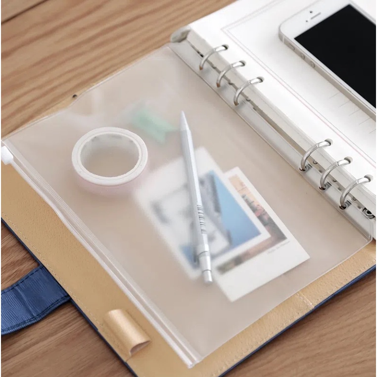 

【COD】A5/A6/A7 Clear PVC Waterproof Loose-leaf Bag Binder Zipper File Folder Pocket Refill Envelope 6 Hole Notebook Planner Accessories / Ziplock Sleeve Warna Warni Binder G