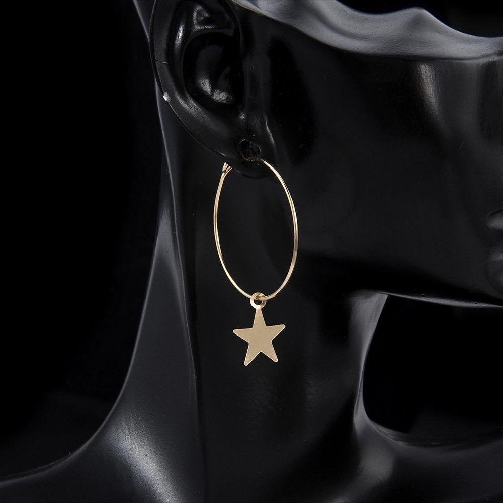 Lily 1pasang Anting Hoop Bintang Perhiasan Wanita Punk Bohemia Boho Hip Hop Ear Stud