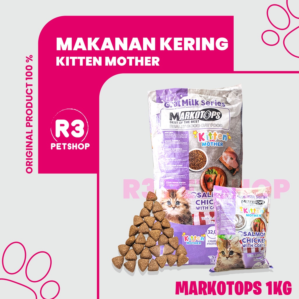 Makanan kucing Markotops 1kg adult Dry food murah