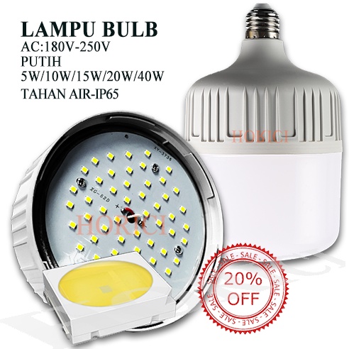 MURAH GROSIR LAMPU LED BOLA 5W 10W 15W 20W 30W 40W E27 Lampu LED Bohlam