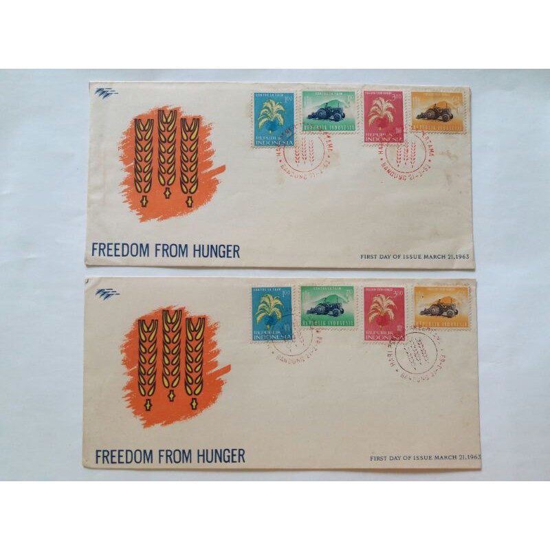 

SHP Sampul Hari Pertama Freedom From Hunger Campaign, 21 Maret 1963 -Filateli-Perangko
