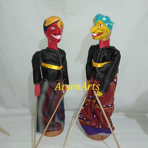 Wayang Golek Kayu Semar, Gareng, Petruk dan Cepot Ukuran Sedang (35 Cm) Kepala Bisa mengangguk dan Menoleh Kekiri Kekanan 2 Pcs Lebih Murah Tingal Pilih Mana Saja