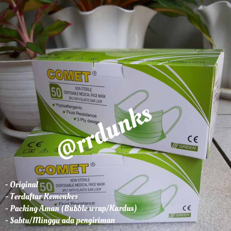 Masker COMET 3ply Earloop ( 1Box isi 50Pcs)