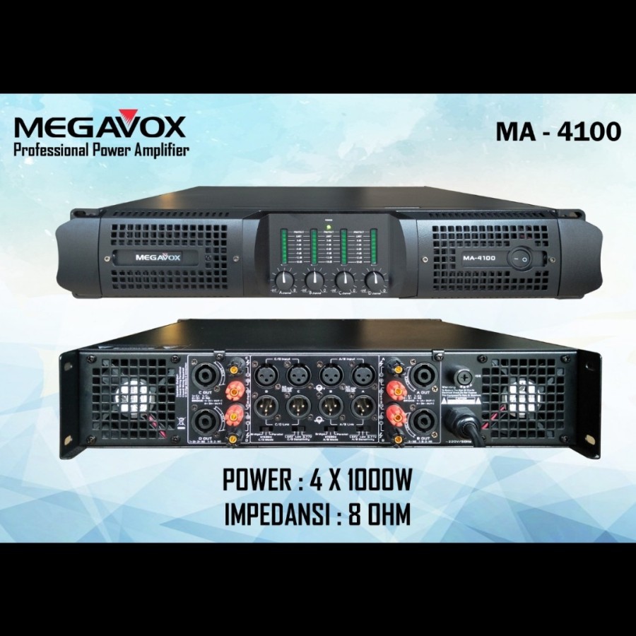 POWER AMPLIFIER MEGAVOX MA4100 POWER AMPLI MEGAVOX MA 4100 ORIGINAL