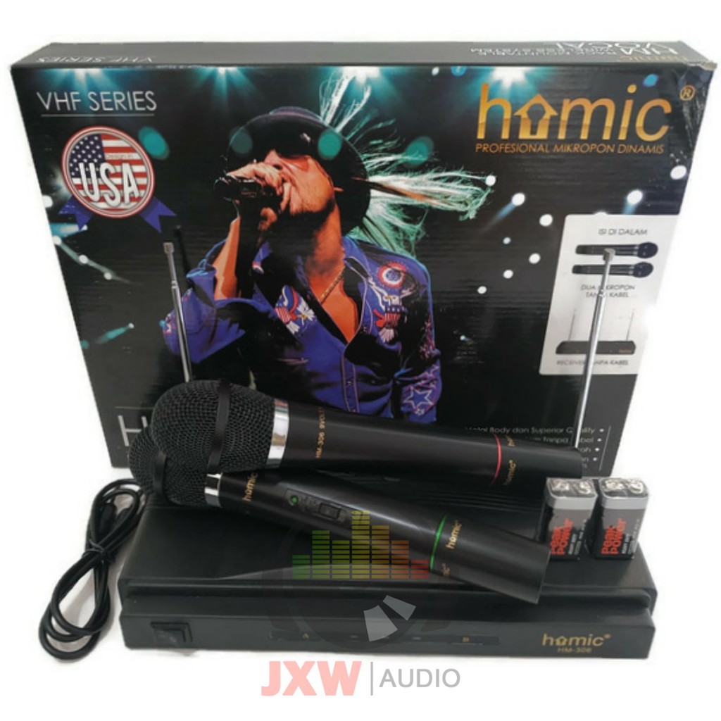 MIC HOMIC HM 306 NEW / MICROPHONE DOUBLE WIRELESS HOMIC HM-306 / MIC HOMIC HM306