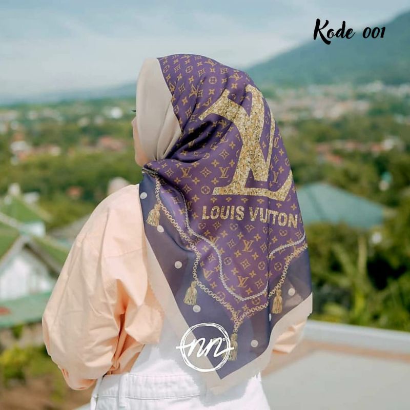 Jilbab Segi Empat Motif Branded Ori NN