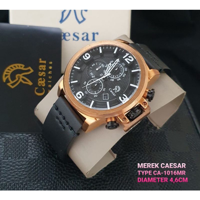 JAM TANGAN CAESAR PRIA CA-1016MR STRAP LEATHER ORIGINAL