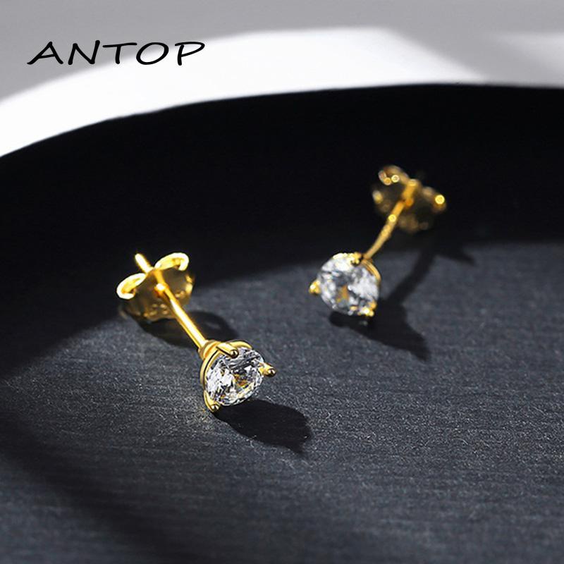 Anting Stud Spiral Sapphire Putih 1.25CT Gaya Retro Untuk Wanita