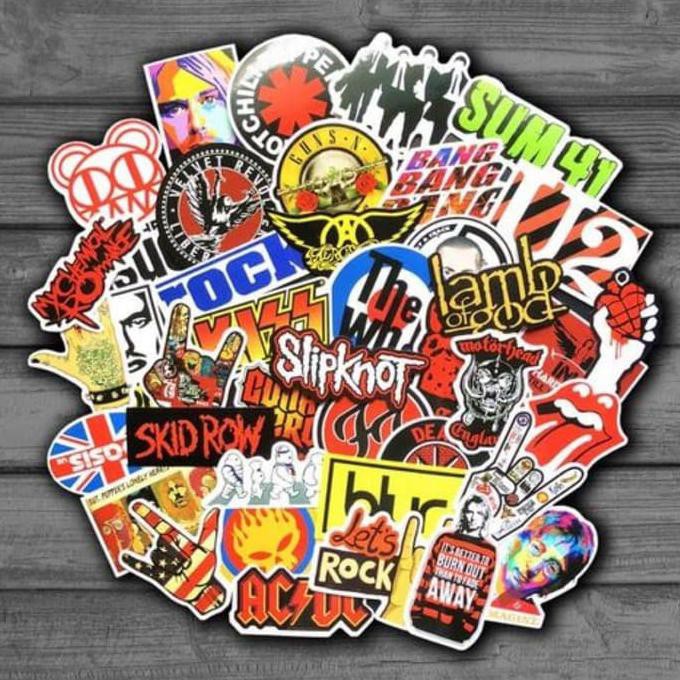 

Stiker kode 239 Stiker Rock & Roll Grafitti untuk Laptop Gitar sepeda