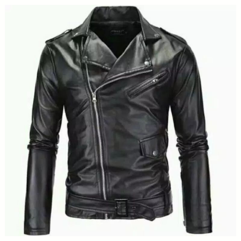 jaket ramones/jaket motor pria kulit sintetis woterfroop
