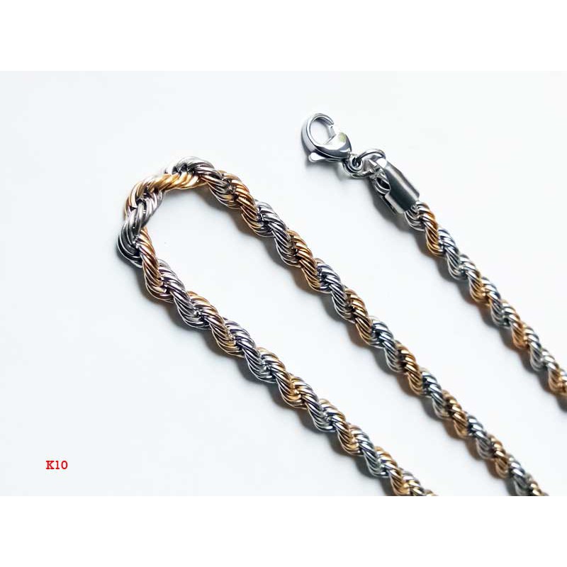 VeE Rantai Kalung Titanium 316L Stainless Steel Silver  50mm x 750mm - K10