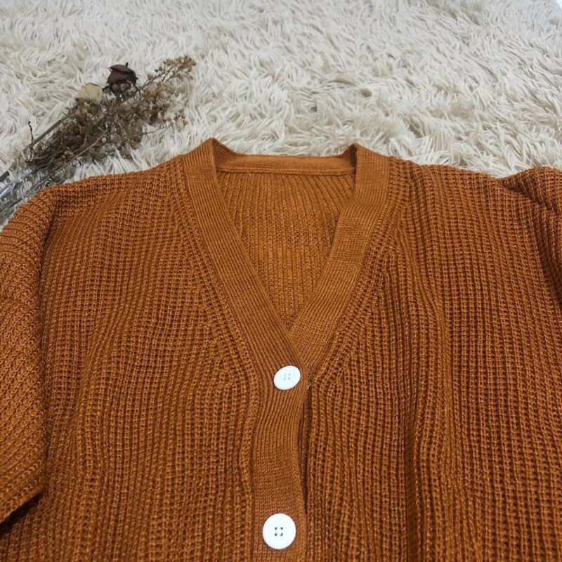 CARDIGAN KANCING EMERA BASIC RAJUT 7 GATE-Koral