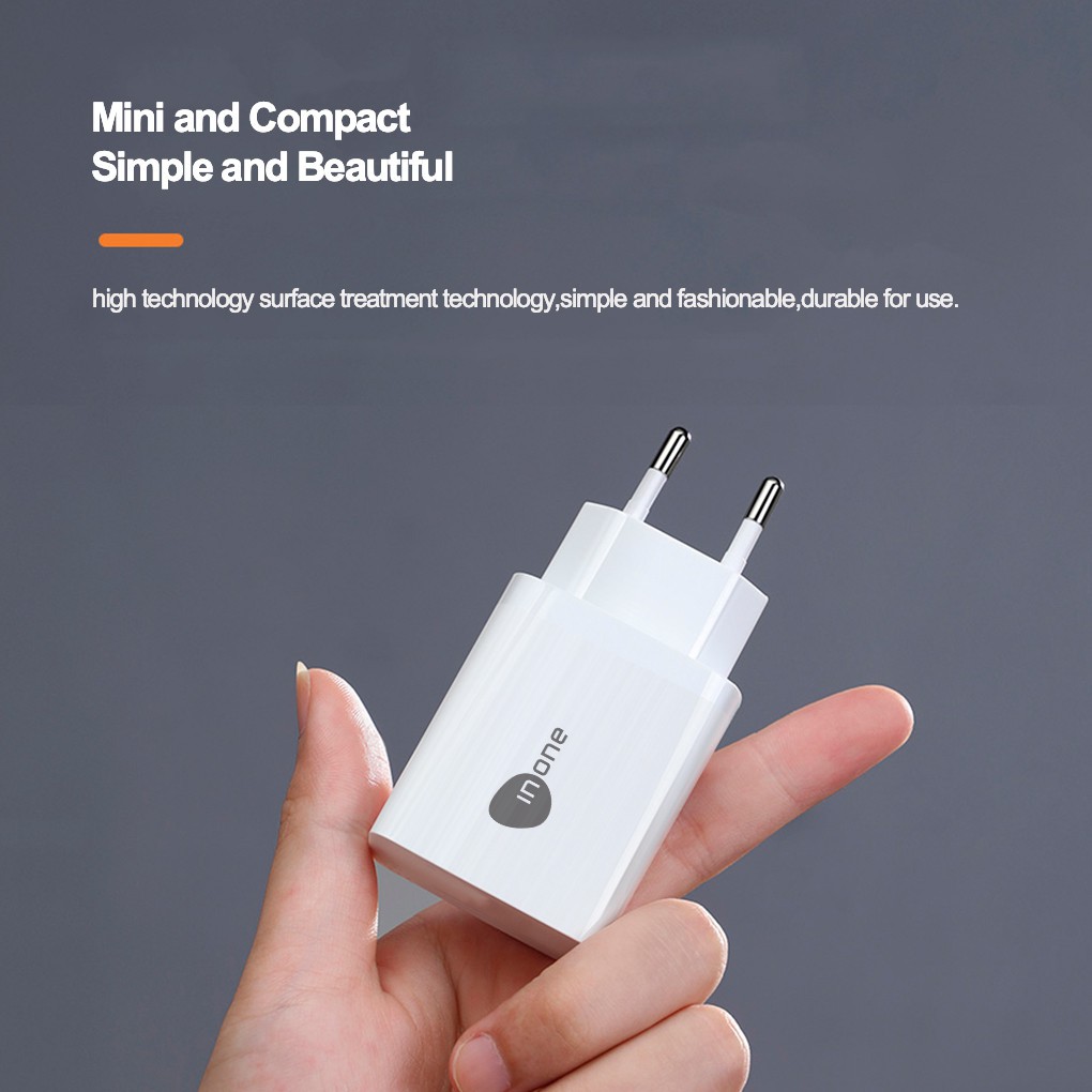 BENCO 24W Power Adapter Plug Quick Charge 3.0 Portable Wall Charger White/Black Travel Charge Univer