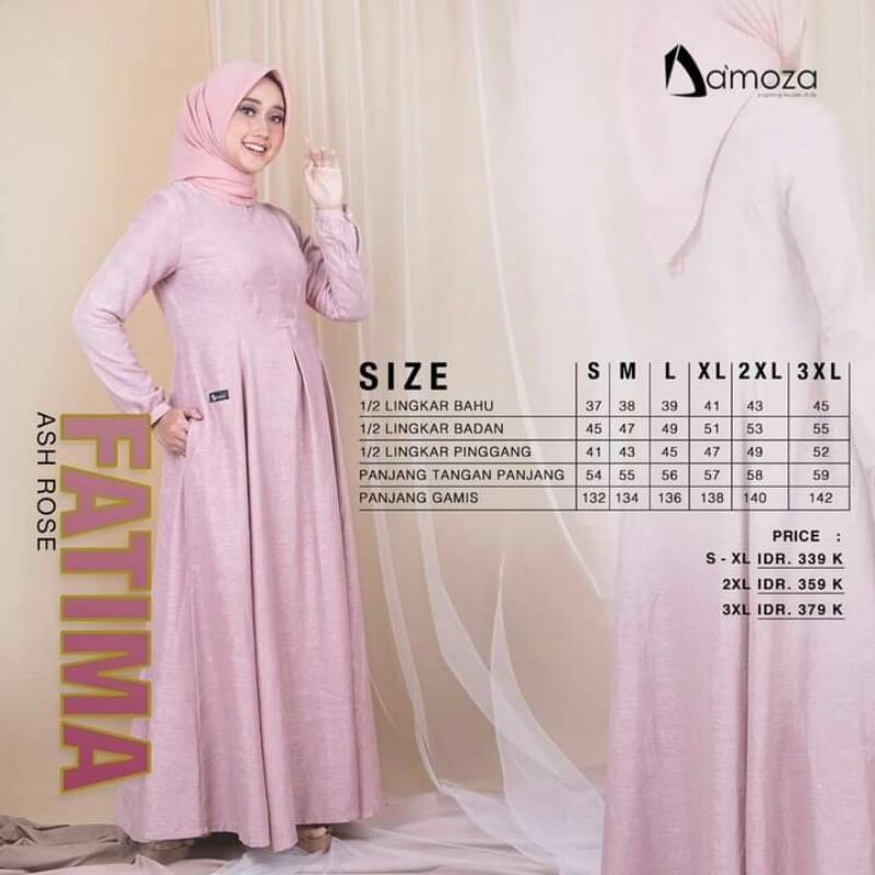 DAMOZA FATIMA ASH ROSE GAMIS TERBARU DRESS LEBARAN 2021