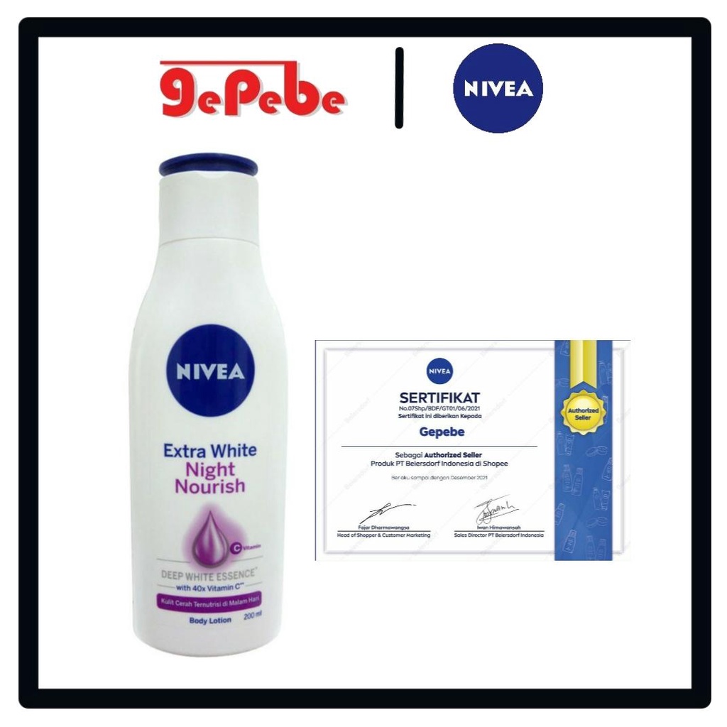 NIVEA Extra White Night Nourish Lotion 200ml