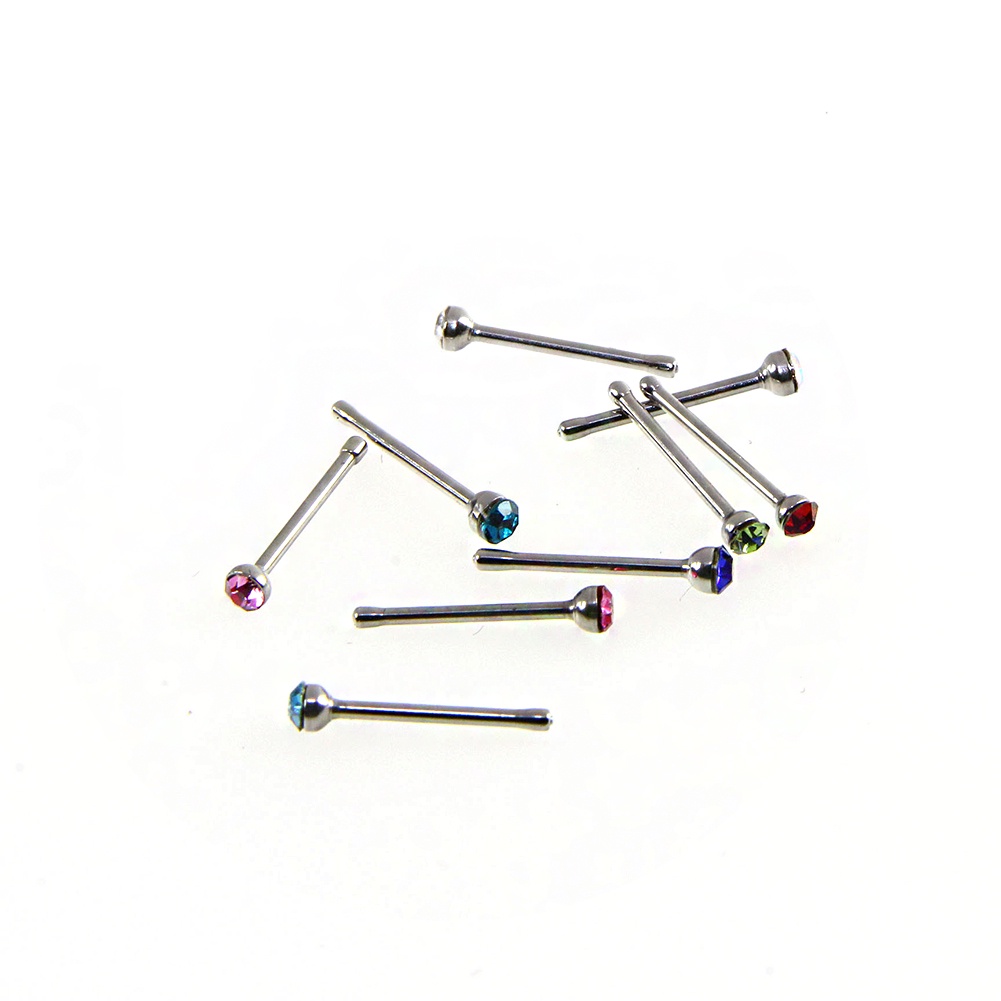 36pcs Cincin Tindik Hidung Bahan Stainless Steel Titanium Steel Ukuran 1.5mm