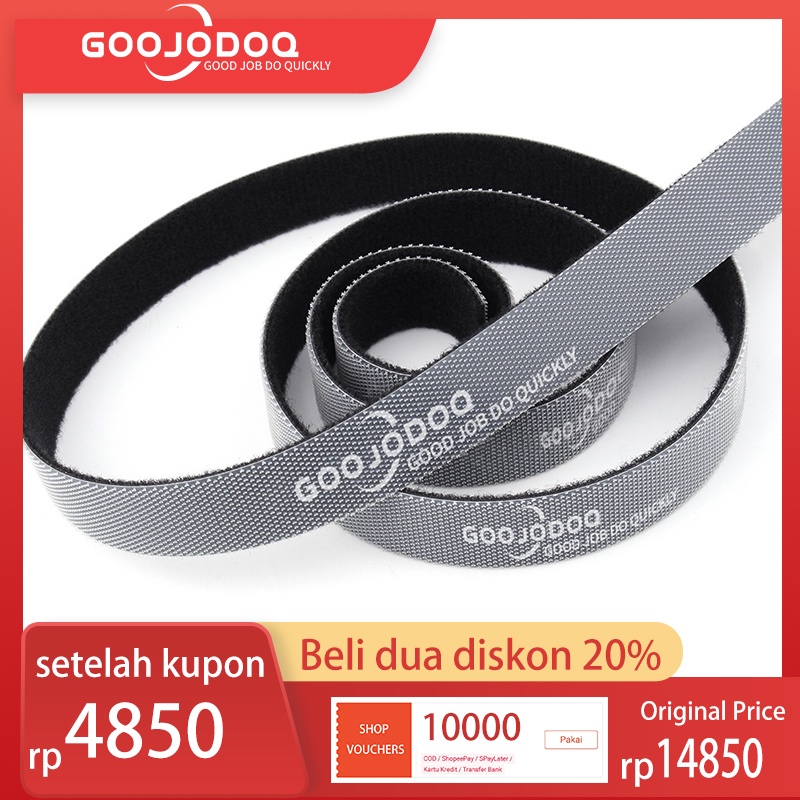 【Beli dua diskon 20%】 GOOJODOQ Nylon Cable Ties Cable Winder Clips Strap Winder Charger Cable Belt Cable Clamp 1.5cm × 1m