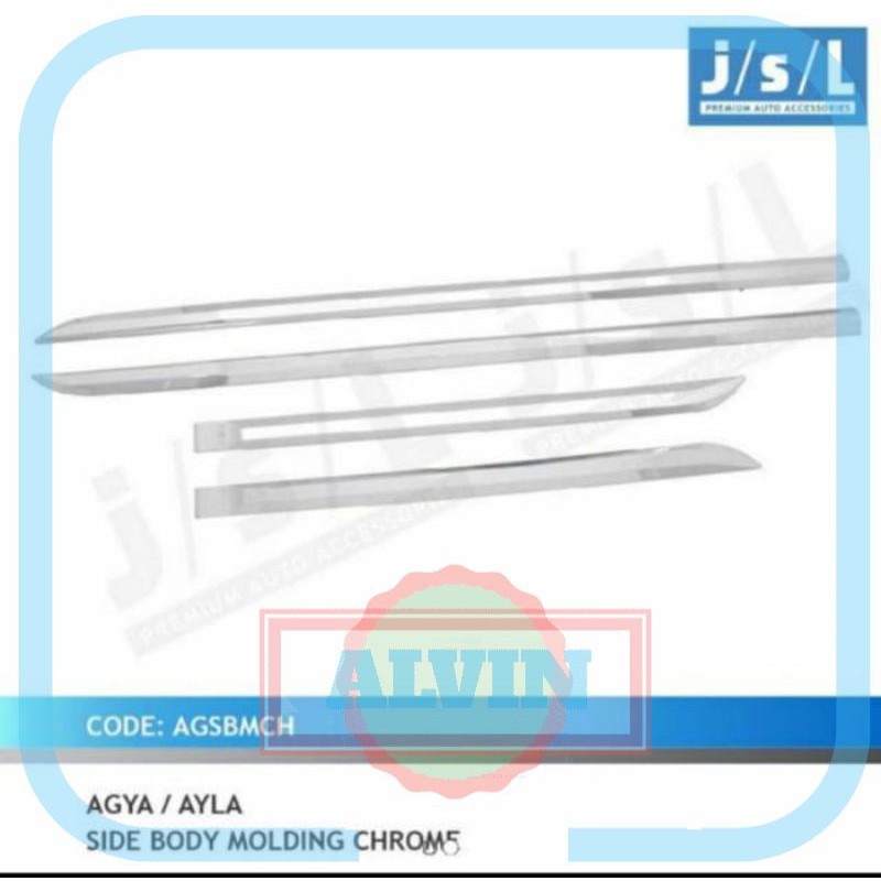 List Body Agya/ Ayla/ Side Body Molding Chrome JSL AV