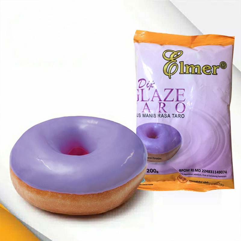 

【ASLI】Elmer TARO UNGU⚡Elmer Dip Glaze Donut 200 gram (Kemasan Pabrik dan Repack) | Dip glaze Elmer 200gram Termurah !! | Glaze donat | Glaze | Topping Donat | Elmer | Elmer Dip Glaze Topping Donat kemasan 200 gr