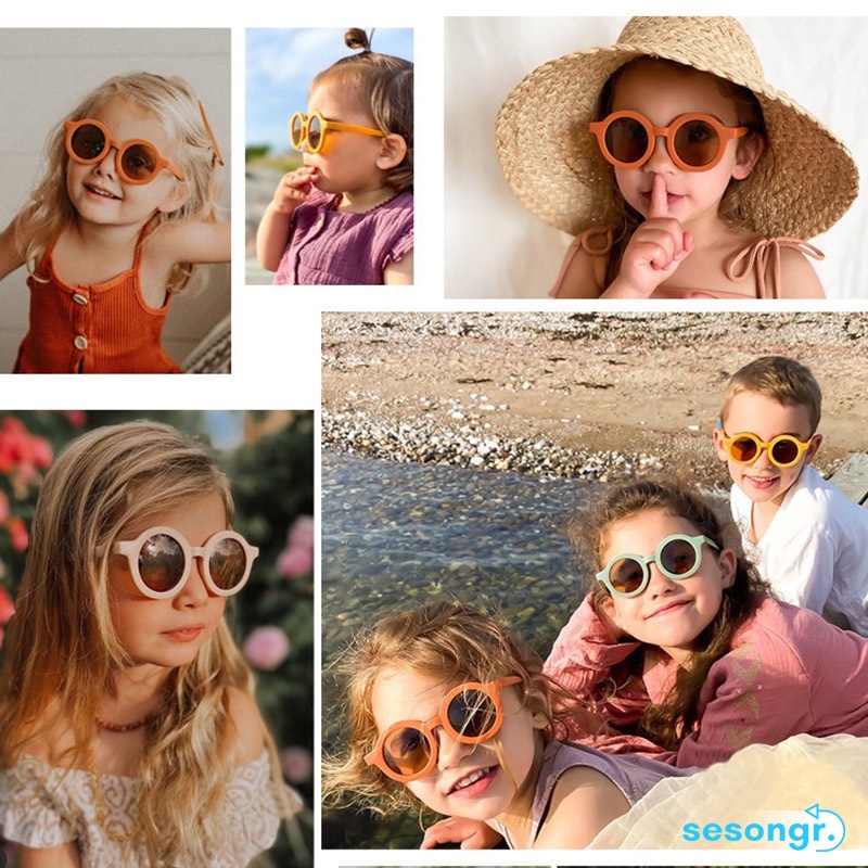 Fashion Kacamata Hitam Anak Anti UV Bahan Plastik Kaca mata kids Untuk Kacamata Bayi Usia 0-8 Tahun -SG