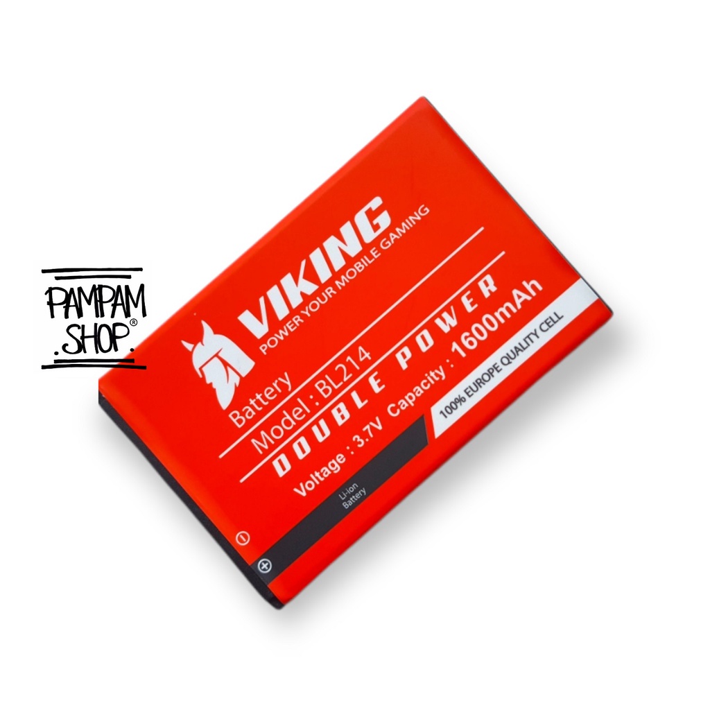 Baterai VIKING Double Power Original Lenovo BL214 A208T A218T A269 A269i A305E A316 A316i Batre Ori