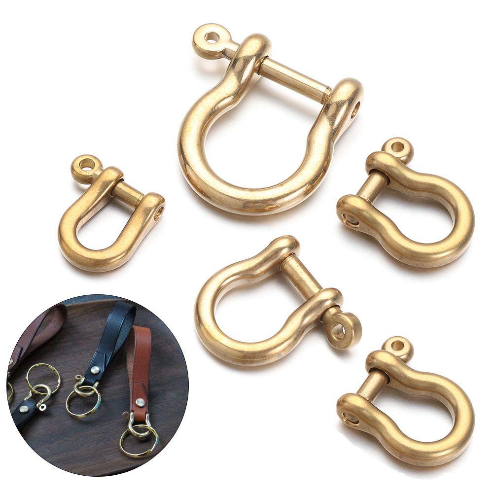 Carabiner Kuningan Padat Nanas Kualitas Tinggi Shackle Fob Screw Joint Connector Gantungan Kunci