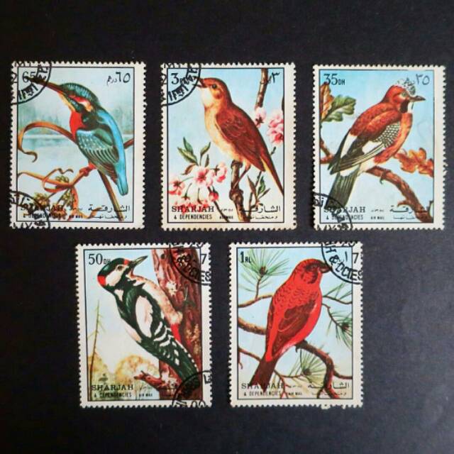 

Sharjah arab burung bird perangko kuno filateli sharjah arab stamp jadul vintage