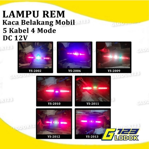 Lampu Rem Stop Belakang LED Brake Light Mobil Bis Truk Tempel Kaca