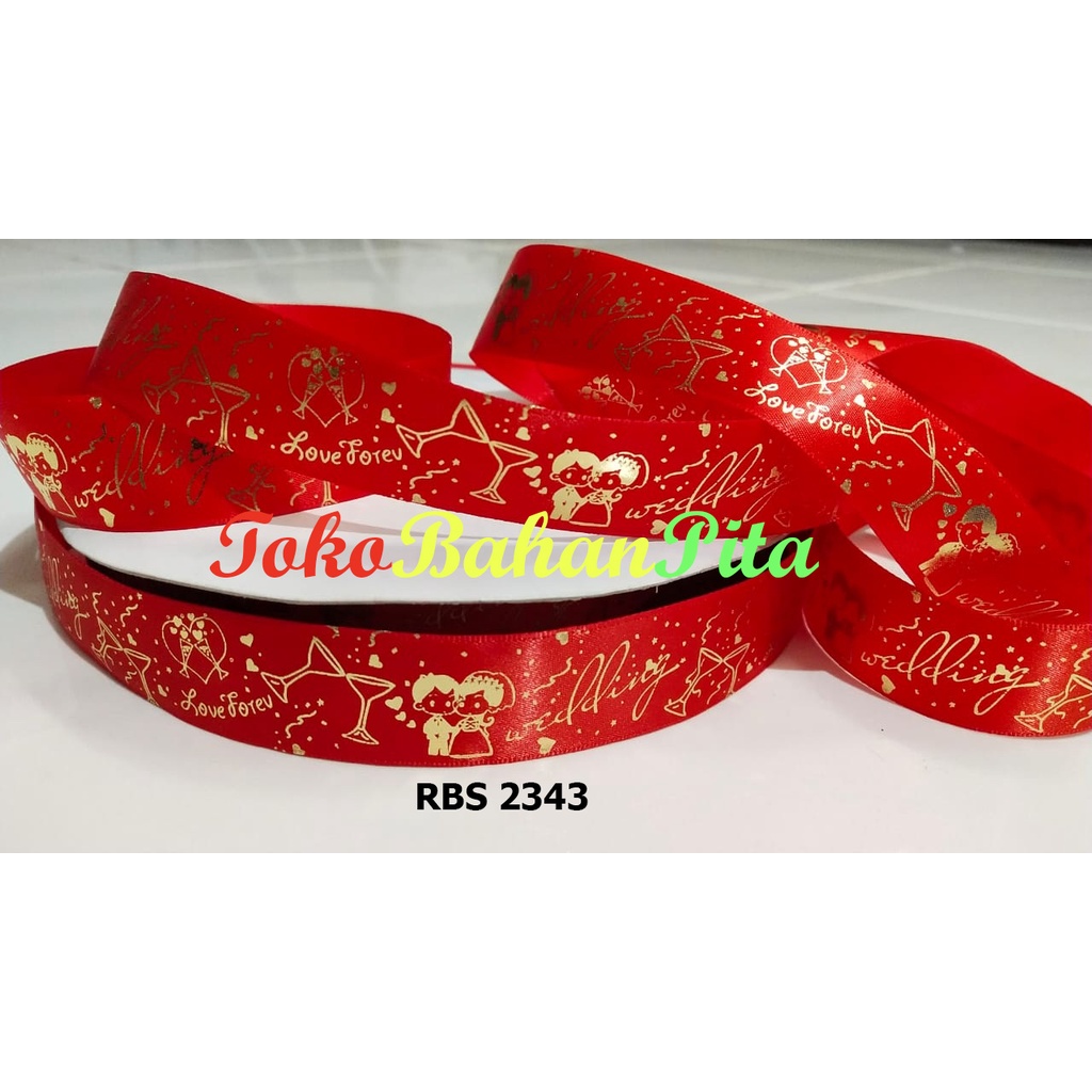 

(25 yard) Pita Satin Motif Wedding RBS 2343 | Pita Happy Wedding | Toko Bahan Craft | Grosir Pita