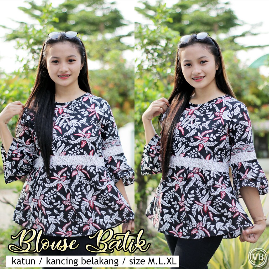 BK3 Atasan Lengan Pendek Risna Batik Blouse trompet HRB206 IPNU IPPNU 018