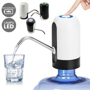 Pompa Galon Elektrik Recharge Led Automatic Water Dispenser Praktis