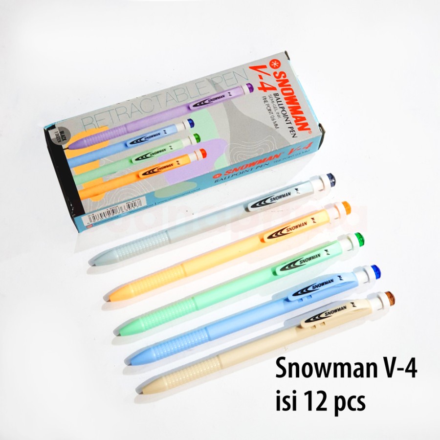 

Ballpoint / Pulpen / Pen Snowman V4 0.7mm Bolpoint V-4 Per Lusin