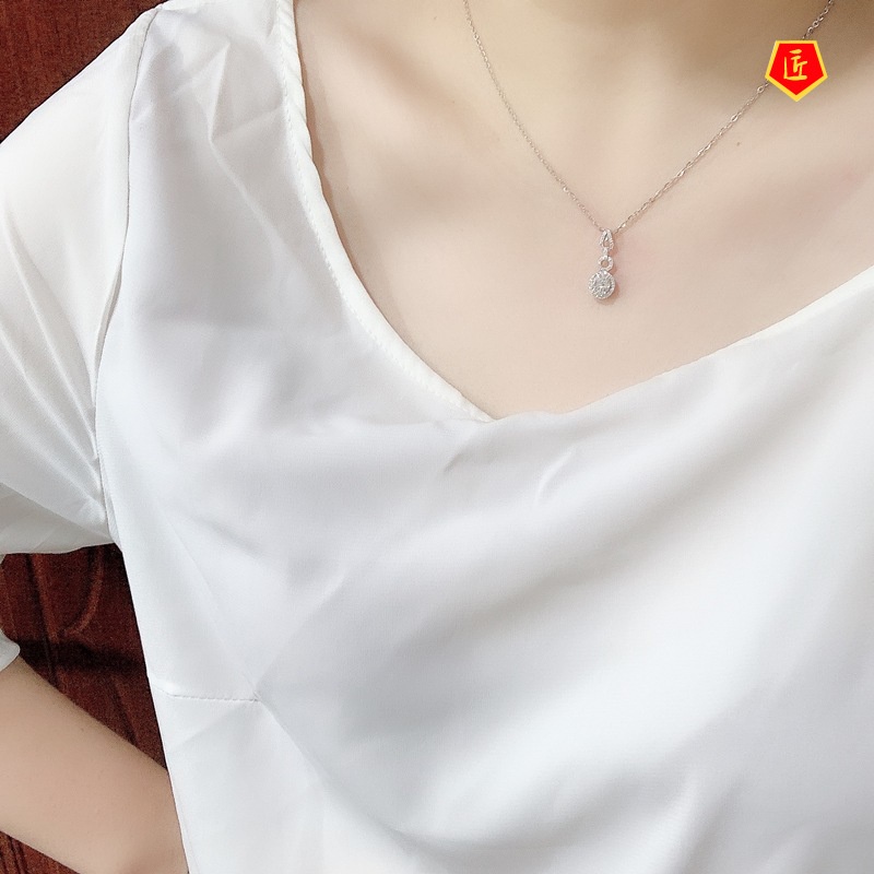 [Ready Stock]Moissanite 2 Karat Necklace Pendant Simple Fashion