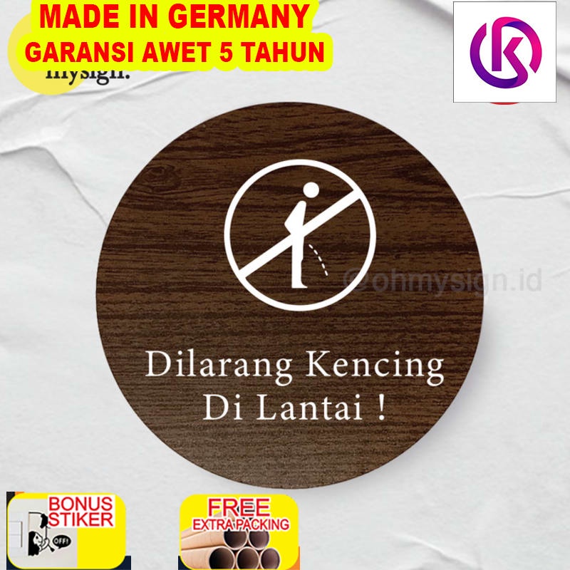 

Murah Dilarang Kencing Dilantai Sign Board Kayu Bulat Print Signage Label
