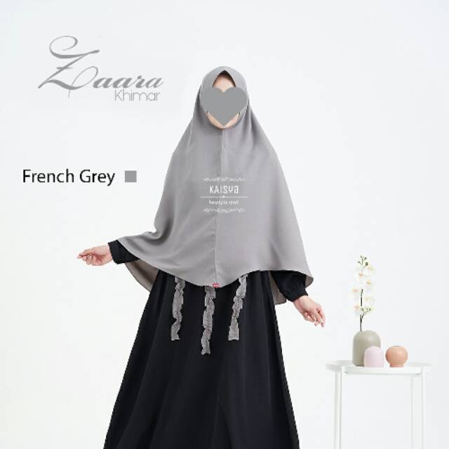 Zaara Khimar ori by Kaisya (French Grey)
