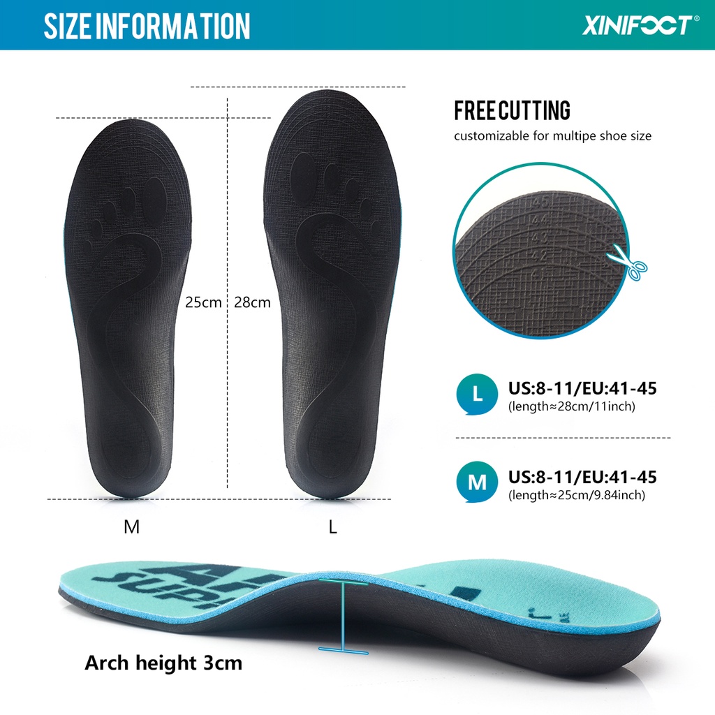 Insole Sisipan Bantalan Sepatu Olahraga untuk Perawatan Kesehatan Kaki, Bisa Dipakai Pria dan Wanita Ukuran 35-46