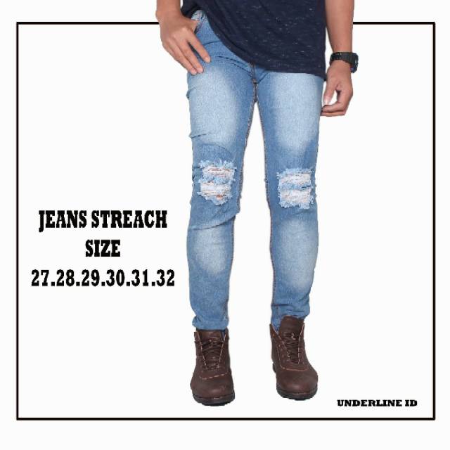 Skinny Celanajeans Celanapanjang Celanapria BH913 CELANA JEANS PRIA HITAM SLIMFIT SOBEK SOBEK COWOK