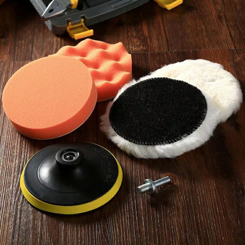 5 Inch Paket Polishing Busa Poles Pad Set 5 inch Wol Busa Buff Sponge Bor Listrik cordless gerinda