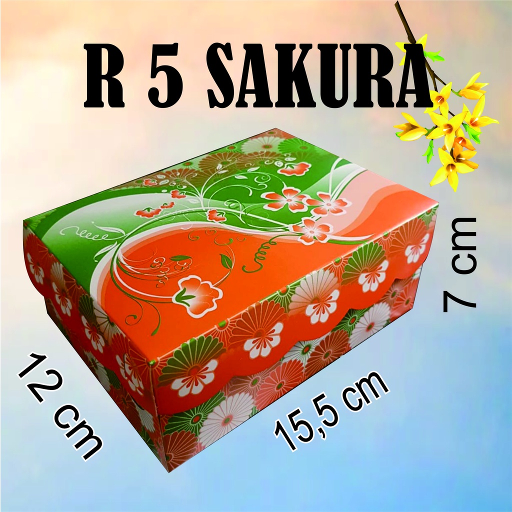 

R5 Sakura 16 x 12/Dus/Kardus/Kerdus/Dos/Kotak Makanan Kue Roti