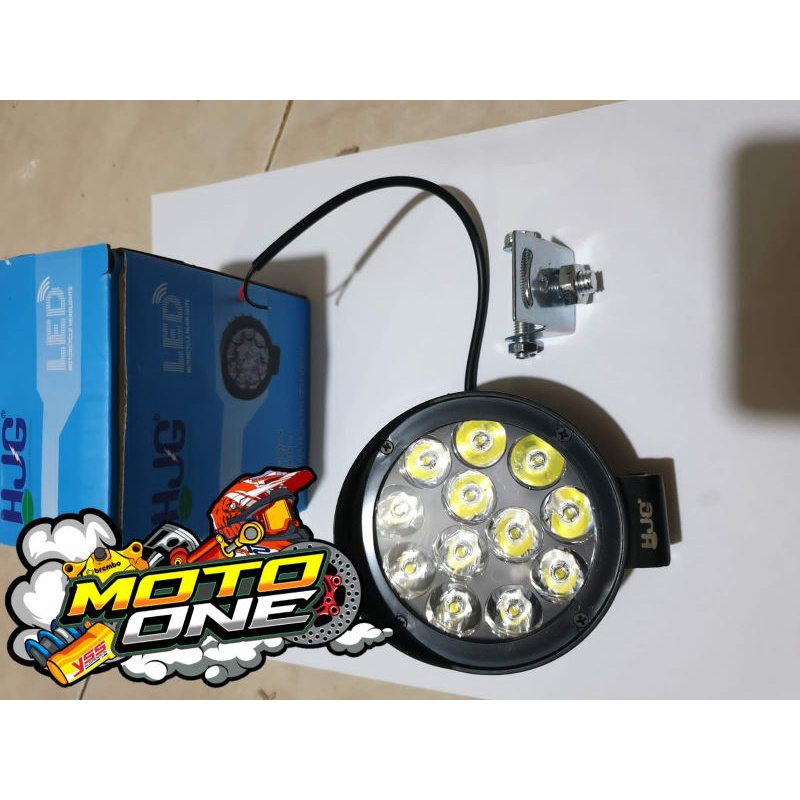 LAMPU TEMBAK BULAT TOPI SOROT CREE 12 MATA HJG ALUMINIUM WATERPROFF LAMPU TEMBAK UNIVERSAL