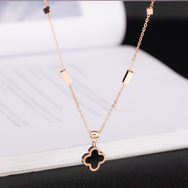 Kalung Titanium Bolak Balik Bisa Warna Hitam Putih Premium Trending Korea Fashion Style