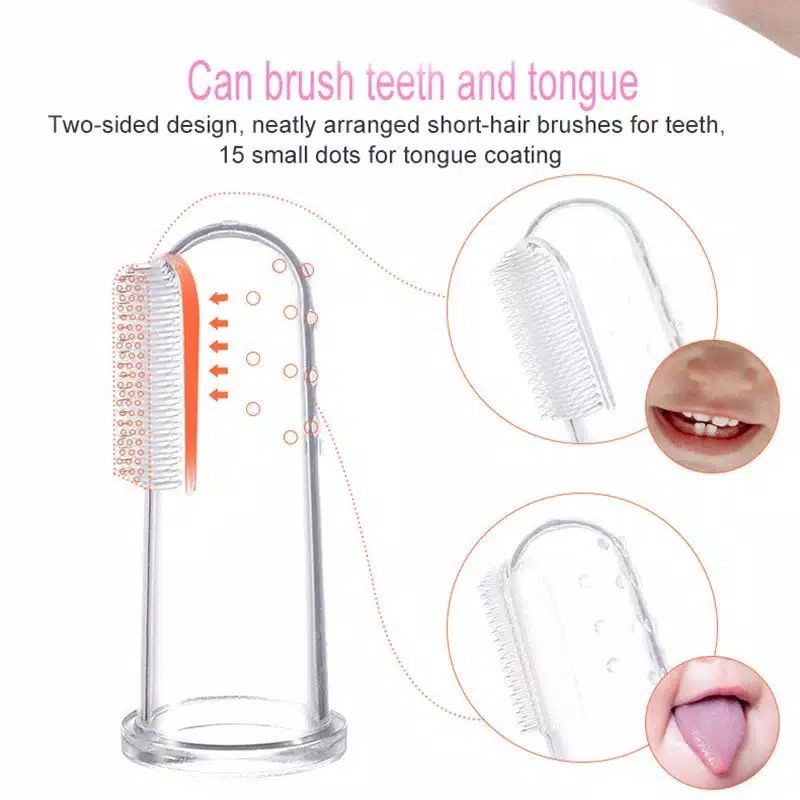 (Pakai Kotak ) Sikat Gigi Bayi / Finger Tooth Brush / Sikat Gigi Jari Bayi / Sikat Lidah Bayi