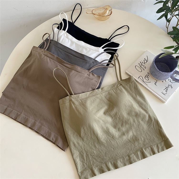 Celyne Tank Top Bra Basic Wanita Panjang / Tanktop Square Tali Spaghetti Premium 1062