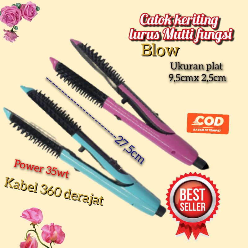 Catok Sisir Pelurus Rambut Blow 2in1 Import Ladystar Ls078 Terbaik Murah