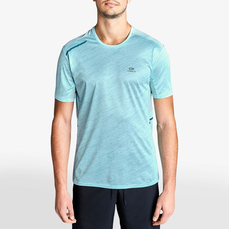 KALENJI Run Dry+ Kaos T-Shirt Olahraga Lari Pria Quickdry Original - Pastel Blue