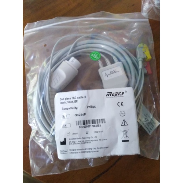 Kabel ECG 3 leads compatible pasien monitor philis