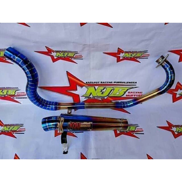 Knalpot racing kou jrm cobra kanan bluemoon step fu untuk vixion cb150 cbr150 facelift r15