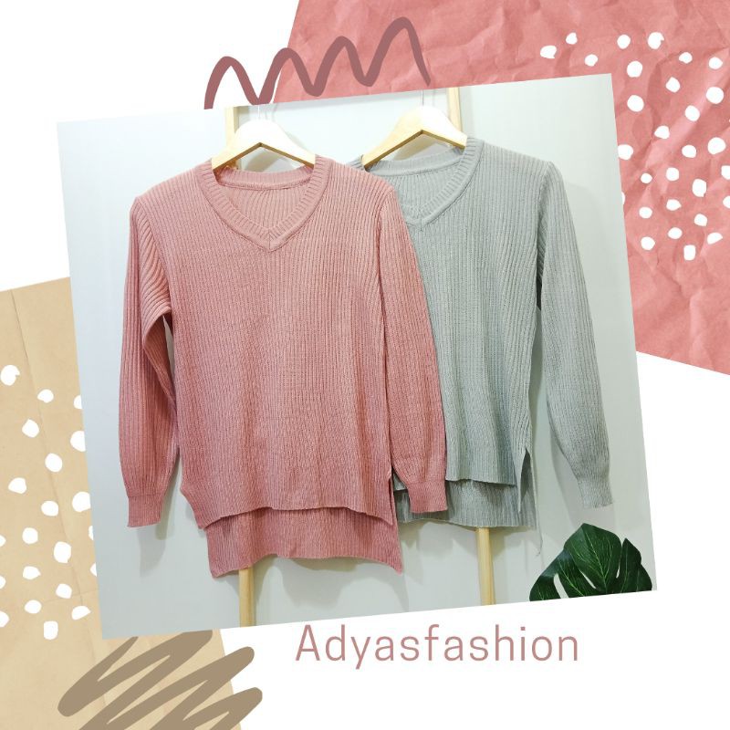 BAJU RAJUT / ATASAN RAJUT / SWEATER RAJUT / V NECK