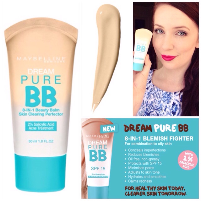 MAYBELLINE DREAM PURE BB CREAM –LIGHT/MEDIUM [PRELOVED 80% NEW]